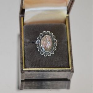 Vintage Abalone ring Size 4.5 Sterling Silver